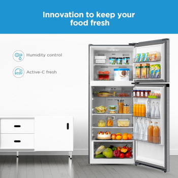 Midea 580L Gross Top Mount Double Door Refrigerator MDRT580MTE46, 2 Doors Frost Free Fridge Freezer with Smart Sensor & Humidity Control, Active-C Fresh, Multi-Air Flow, Electronic Silver, Large