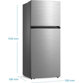 Midea 580L Gross Top Mount Double Door Refrigerator MDRT580MTE46, 2 Doors Frost Free Fridge Freezer with Smart Sensor & Humidity Control, Active-C Fresh, Multi-Air Flow, Electronic Silver, Large