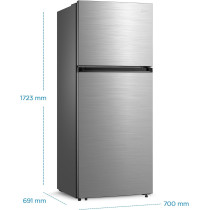 Midea 580L Gross Top Mount Double Door Refrigerator MDRT580MTE46, 2 Doors Frost Free Fridge Freezer with Smart Sensor & Humidity Control, Active-C Fresh, Multi-Air Flow, Electronic Silver, Large