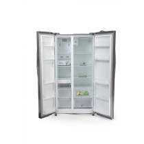 Midea 690L Gross Side By Side 2 Door Refrigerator HC689WENS, Frost Free Fridge Freezer With Humidity Control, Electronic Touch Screen With LED Display, Multi-Air Flow, Adjustable Door Racks, Silver