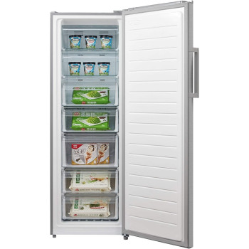 Midea 312 Liters Convertible Upright Freezer, Frost Free with Quick Freeze Technology, Converted from Freezer to Refrigerator with One Click Button, Large Capacity Fridge/Freezer, Silver, HS312FWES