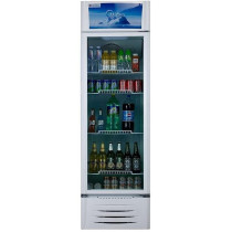 Midea Showcase Chiller Large - 411 Liters Gross Capacity, Upright Beverage Showcase, Energy-saving, low-noise, White Color, 59.5x61.0x200.5 cm, Best for Grocery-Home-Restaurant, HS411S-1 Year Warranty