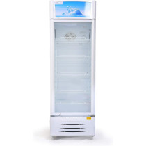 Midea Showcase Chiller Large - 411 Liters Gross Capacity, Upright Beverage Showcase, Energy-saving, low-noise, White Color, 59.5x61.0x200.5 cm, Best for Grocery-Home-Restaurant, HS411S-1 Year Warranty