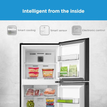 Midea 390L Gross Top Mount Double Door Refrigerator MDRT390MTE28 2 Doors Frost Free Fridge Freezer with Smart Sensor & Humidity Control, Active-C Fresh, Multi-Air Flow, Electronic Control Dark Silver