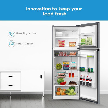 Midea 645L Gross Top Mount Double Door Refrigerator MDRT645MTE46, 2 Doors Frost Free Fridge Freezer with Smart Sensor & Humidity Control, Active-C Fresh, Multi-Air Flow, Electronic Silver
