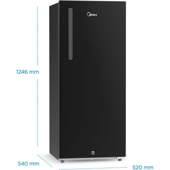 Midea 268 Liters Free Standing Single Door Refrigerator, Semi Auto Defrosting, Tempered Glass, Full Insulation Body, Best Compact Small Fridge for Mini-Bar, Kitchen, Home Or Office, MDRD268FGE28