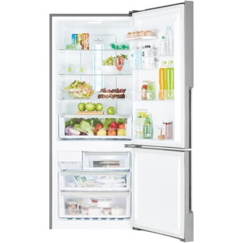 Electrolux 453 Liters Bottom Mount Refrigerator, Nutrifresh Inverter, Total No Frost Double Door Fridge & Freezer with Internal LED light, Silver, EBE4500B-A RAE, Min 1 year manufacturer warranty
