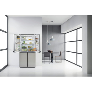 Whirlpool Freestanding W Collection Fridge Freezer, Silver, WQ9B1LUK, 1 Year Warranty