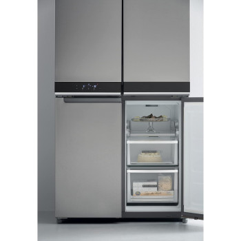 Whirlpool Freestanding W Collection Fridge Freezer, Silver, WQ9B1LUK, 1 Year Warranty