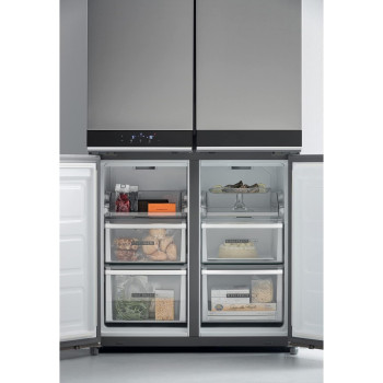 Whirlpool Freestanding W Collection Fridge Freezer, Silver, WQ9B1LUK, 1 Year Warranty