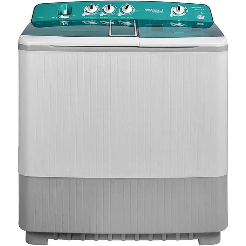 Super General Big Capacity Twin Tub Semi Automatic Washing Machine, White, 18 Kg, SGW1800