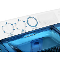 Super General 7 kg Twin-tub Semi-Automatic Washing Machine, White/Blue, efficient Top-Load Washer with Lint Filter, Spin-Dry, SGW-75, 76.1 x 44.8 x 90.5 cm, 1 Year Warranty