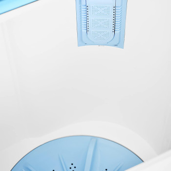 Super General 7 kg Twin-tub Semi-Automatic Washing Machine, White/Blue, efficient Top-Load Washer with Lint Filter, Spin-Dry, SGW-75, 76.1 x 44.8 x 90.5 cm, 1 Year Warranty
