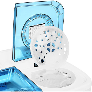 Super General 7 kg Twin-tub Semi-Automatic Washing Machine, White/Blue, efficient Top-Load Washer with Lint Filter, Spin-Dry, SGW-75, 76.1 x 44.8 x 90.5 cm, 1 Year Warranty