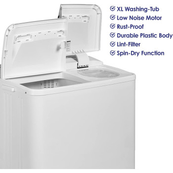 Super General Twin Tub Semi Automatic Washing Machine, White, 8 Kg, SGW80