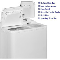 Super General Twin Tub Semi Automatic Washing Machine, White, 8 Kg, SGW80