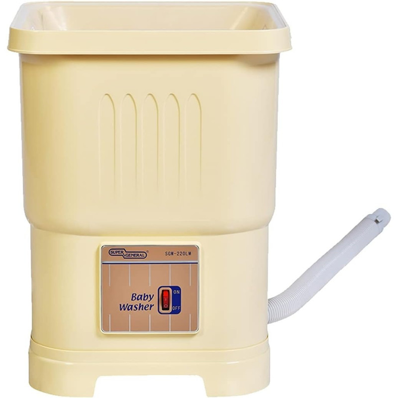 Super General 1 kg top-load Washing Machine, Portable Baby Washer with 20 Liter water capacity, Yellow, SGW-220-LM, 33.5 x 37.5 x 48.7 cm, 1 Year Warranty