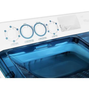 Super General 14 kg Twin-tub Semi-Automatic Washing Machine, White/Blue, efficient Top-Load Washer with Lint Filter, Spin-Dry, SGW-155, 99.5 x 55.5 x 115.5 cm, 1 Year Warranty