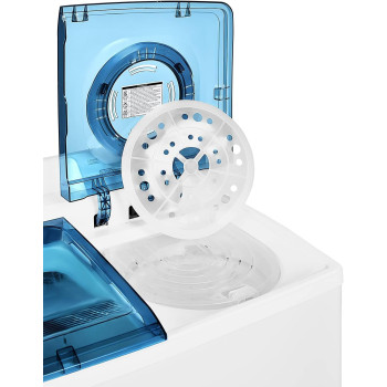 Super General 14 kg Twin-tub Semi-Automatic Washing Machine, White/Blue, efficient Top-Load Washer with Lint Filter, Spin-Dry, SGW-155, 99.5 x 55.5 x 115.5 cm, 1 Year Warranty