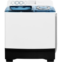 Super General 14 kg Twin-tub Semi-Automatic Washing Machine, White/Blue, efficient Top-Load Washer with Lint Filter, Spin-Dry, SGW-155, 99.5 x 55.5 x 115.5 cm, 1 Year Warranty