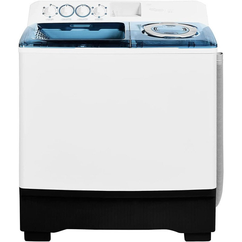 Super General 14 kg Twin-tub Semi-Automatic Washing Machine, White/Blue, efficient Top-Load Washer with Lint Filter, Spin-Dry, SGW-155, 99.5 x 55.5 x 115.5 cm, 1 Year Warranty