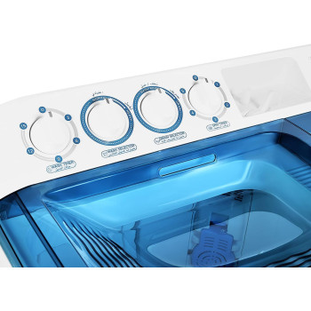 Super General 10 kg Twin-tub Semi-Automatic Washing Machine, White/Blue, efficient Top-Load Washer with Lint Filter, Spin-Dry, SGW-105, 87 x 51.2 x 100.5 cm, 1 Year Warranty