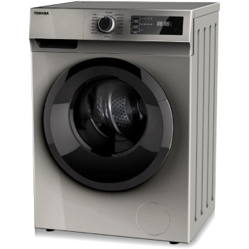 Toshiba 8 Kg Wash 5 Kg Dry Front Load Washing machine, The Great Waves, Real Inverter, Drum Sterilization, Child Lock, TWD BK90S2ASK 1 Year Warranty Silver/Black