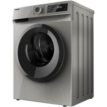 Toshiba 8 Kg Wash 5 Kg Dry Front Load Washing machine, The Great Waves, Real Inverter, Drum Sterilization, Child Lock, TWD BK90S2ASK 1 Year Warranty Silver/Black