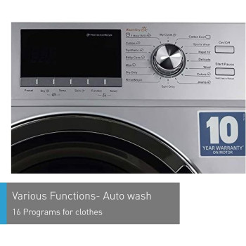 Panasonic Abaya Wash 8KG Wash 6KG Dry Front Load Washing Machine, Washer Dryer Silver - NA-S086M3, 1 Year Warranty