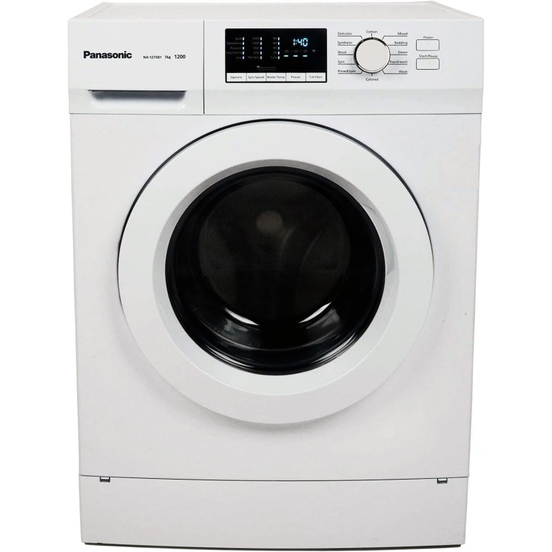 Panasonic 7KG 1200 RPM Front Load Washing Machine, White - NA127XB1W, Min 1 year manufacturer warranty