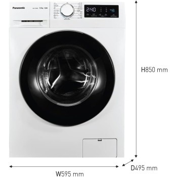 Panasonic 7KG 1200 RPM Front Load Washing Machine, White, NA-127MG2, Min 1 year manufacturer warranty