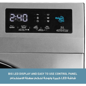 Panasonic 8KG 1400 RPM Front Load Washing Machine, Silver, NA-148MG2, 1 Year Warranty