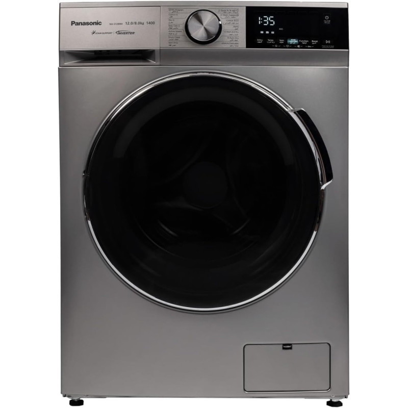 Panasonic Front Load 12KG Washer With 8KG Dryer, 1400RPM, NA-S128M4LAE, Silver