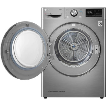LG 9KG Condensor Dryer, Dual Inverter Dryer, Allergy Care, Silver Color, Eco Hybrid, 10 Years Warranty on Motor - RC90V9EV2W