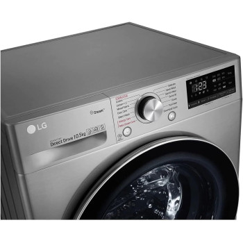 LG 10KG 1400 RPM Front Load Washing Machine, Stainless Silver - F4V5RYP2T, Min 1 year manufacturer warranty