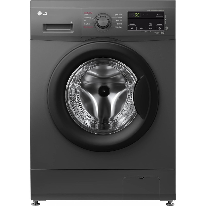 LG 8KG Front Load Washer, 1400 RPM, Steam - F4J3TYL6J