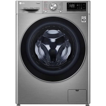 LG 10.5 KG Front Load Washing Machine 1400 RPM Steam+, With AI DD Technology Color Silver Model - F4V5RYP2T (International Version)