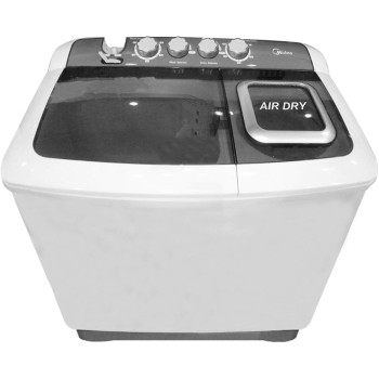 Midea 10KG Twin Tub Semi Automatic Washing Machine, White - MTE100P1101Q, 1 Year Manufacturer Warranty
