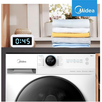 Midea 10KG Front Load Smart Washing Machine with Lunar Dial, 1400 RPM, 14 Programs, Fully Automatic Washer, MF200W100WBW