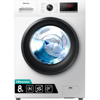 Hisense 8KG Front Load Washing Machine, 1200 RPM, White, 1 Year Warranty - WFPV8012EM