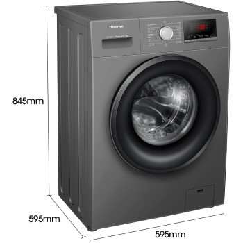Hisense 8KG Front Loading Washing Machine, 1200 RPM, Silver, 1 Years Full Warranty - WFPV8012EMT