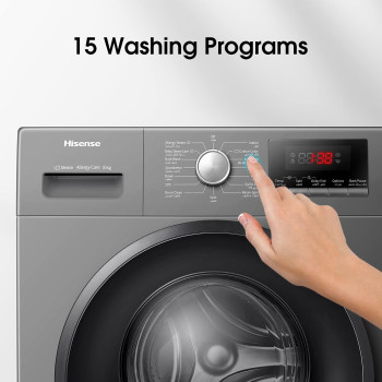 Hisense 8KG Front Loading Washing Machine, 1200 RPM, Silver, 1 Years Full Warranty - WFPV8012EMT