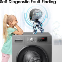 Hisense 8KG Front Loading Washing Machine, 1200 RPM, Silver, 1 Years Full Warranty - WFPV8012EMT
