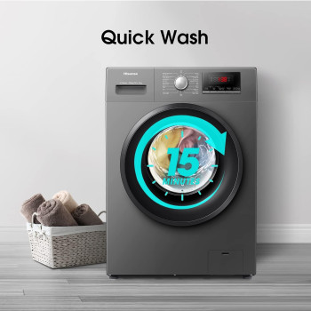 Hisense 8KG Front Loading Washing Machine, 1200 RPM, Silver, 1 Years Full Warranty - WFPV8012EMT