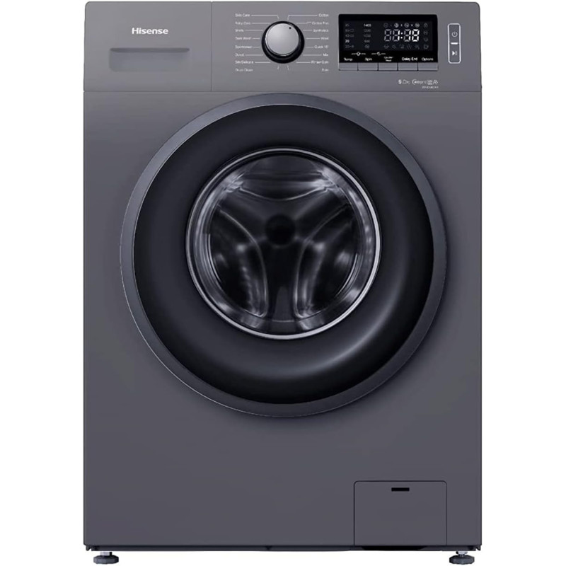 Hisense 9KG Front Load Washing Machine 1400 RPM, Silver, 1 Years Full Warranty - WFPV9014EMT