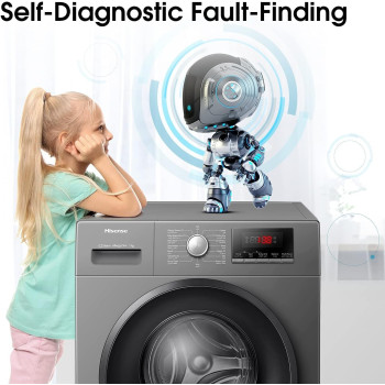 Hisense 7KG Front Loading Washing Machine 1200 RPM, Silver, 1 Years Full Warranty - WFPV7012MT