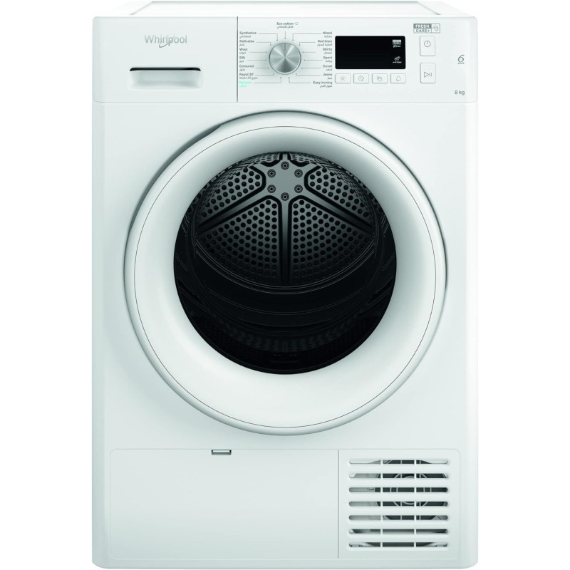 Whirlpool 8KG Condenser Tumble Dryer Freestanding Front Load, White, FFTCM118BGCC, Min 1 year manufacturer warranty