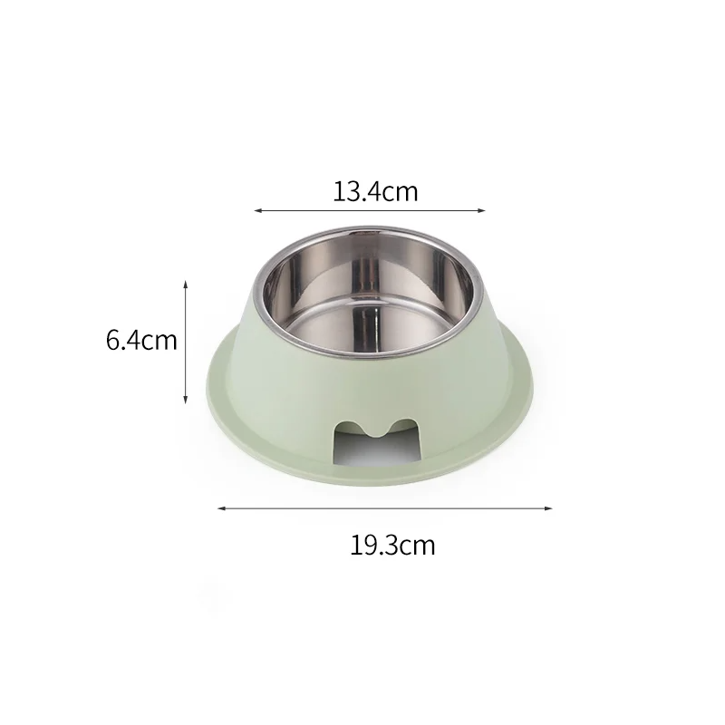 Pet Feeder With Stainless Steel Bowl & Non Slip Rubber Bottom -13.5*6.6Cm