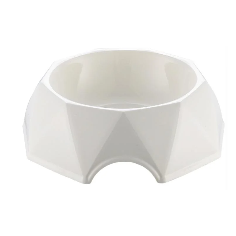 Pets Club Diamond Shape Pet Bowl-White- Size(Cm): 23.5*23.5*7.2 Cm