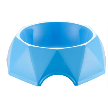 Pets Club Diamond Shape Pet Bowl-Blue-Size(Cm): 15.6*15.6*4.8 Cm